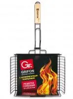 решетка-гриль grifon универс глубокая с антипригарным покрытием 31*24*5,5см сталь 2мм