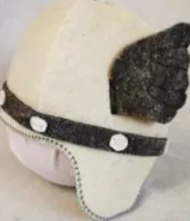 шапка для бани, галльская, белая, жар-банька