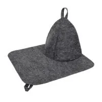 набор из 2-х предметов (шапка,коврик) серый "hot-pot" банные штучки