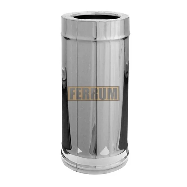 дымоход феррум утепленный нержавеющий (430/0,8мм)/зеркальный нержавеющий ф250/350 l=1м по воде