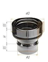 переход феррум на сэндвич нержавеющий, (430/0,8мм), ф150/250, по воде (черный)