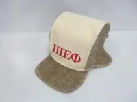 шапка для бани и сауны "кепка - шеф", серая, мск
