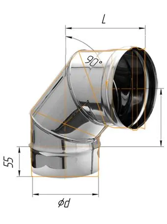 колено феррум ревизия угол 90° нержавеющее (430/0,8мм) ф115 черный