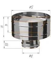 зонт феррум нержавеющий (430/0,5 мм) ф120 с ветрозащитой по воде коричневый ral8017
