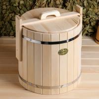 кадка для соления 25 л. из липы с крышкой, добропаровъ